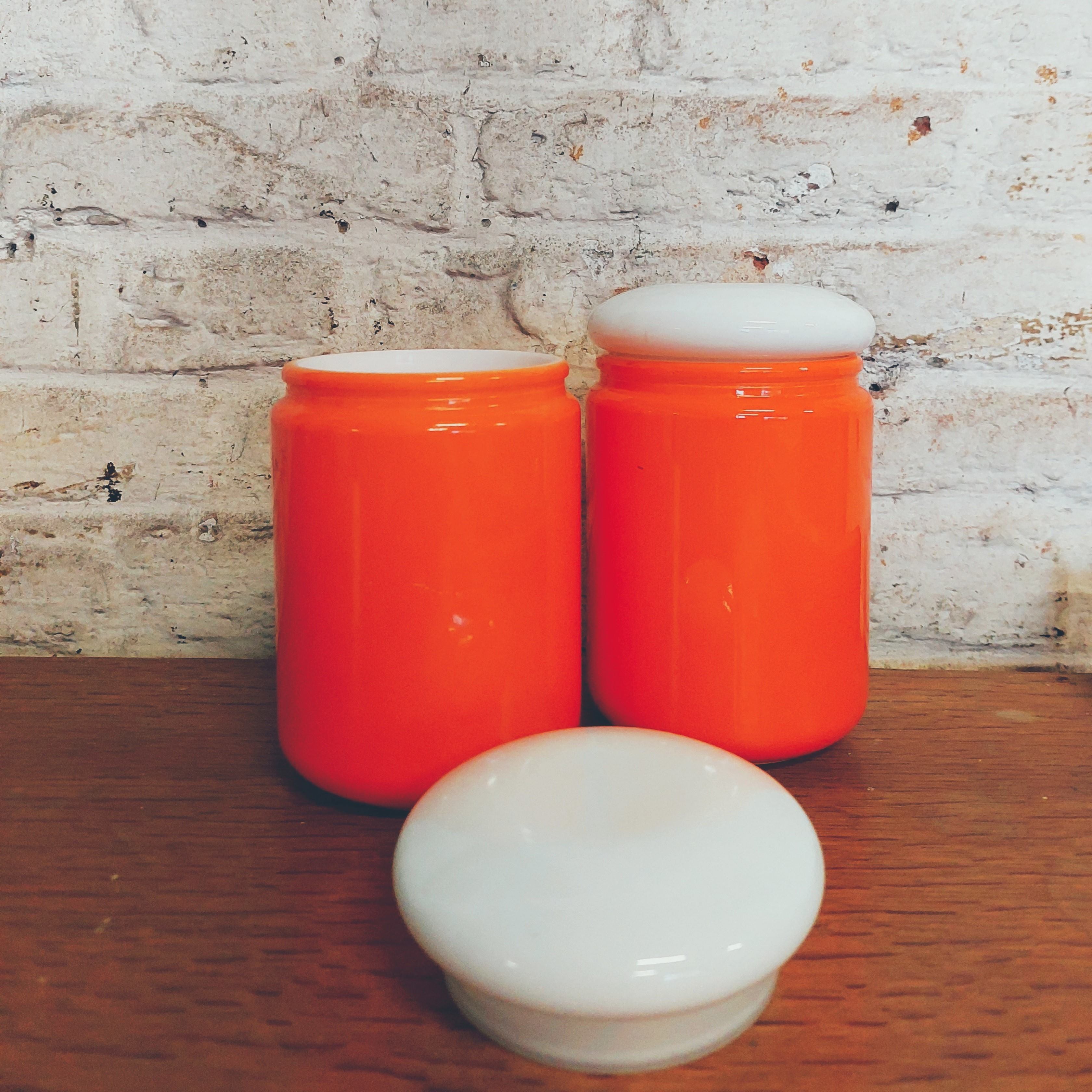 Pots en opaline orange 1